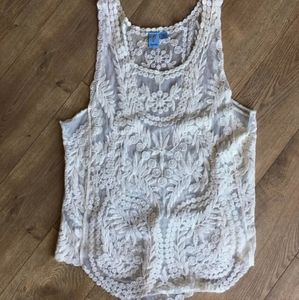 Pink Melo Lace Tank Top